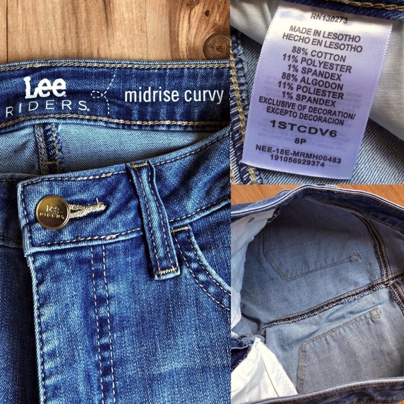LEE Jeans Denim Midrise Curvy Straight Blue Size 8P Women’s - Picture 2 of 14